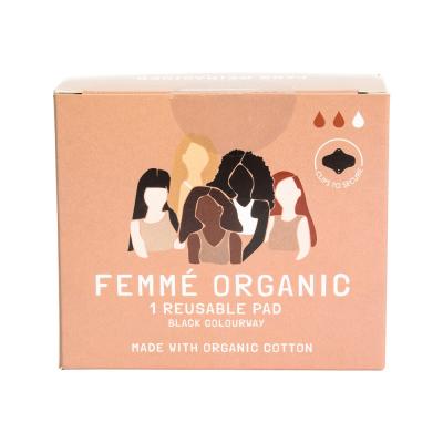 Femme Organic Organic Cotton Reusable Pad Black